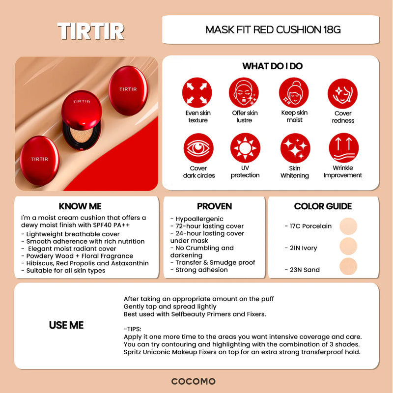 TIRTIR - Mask Fit Red Cushion - 9 Colors